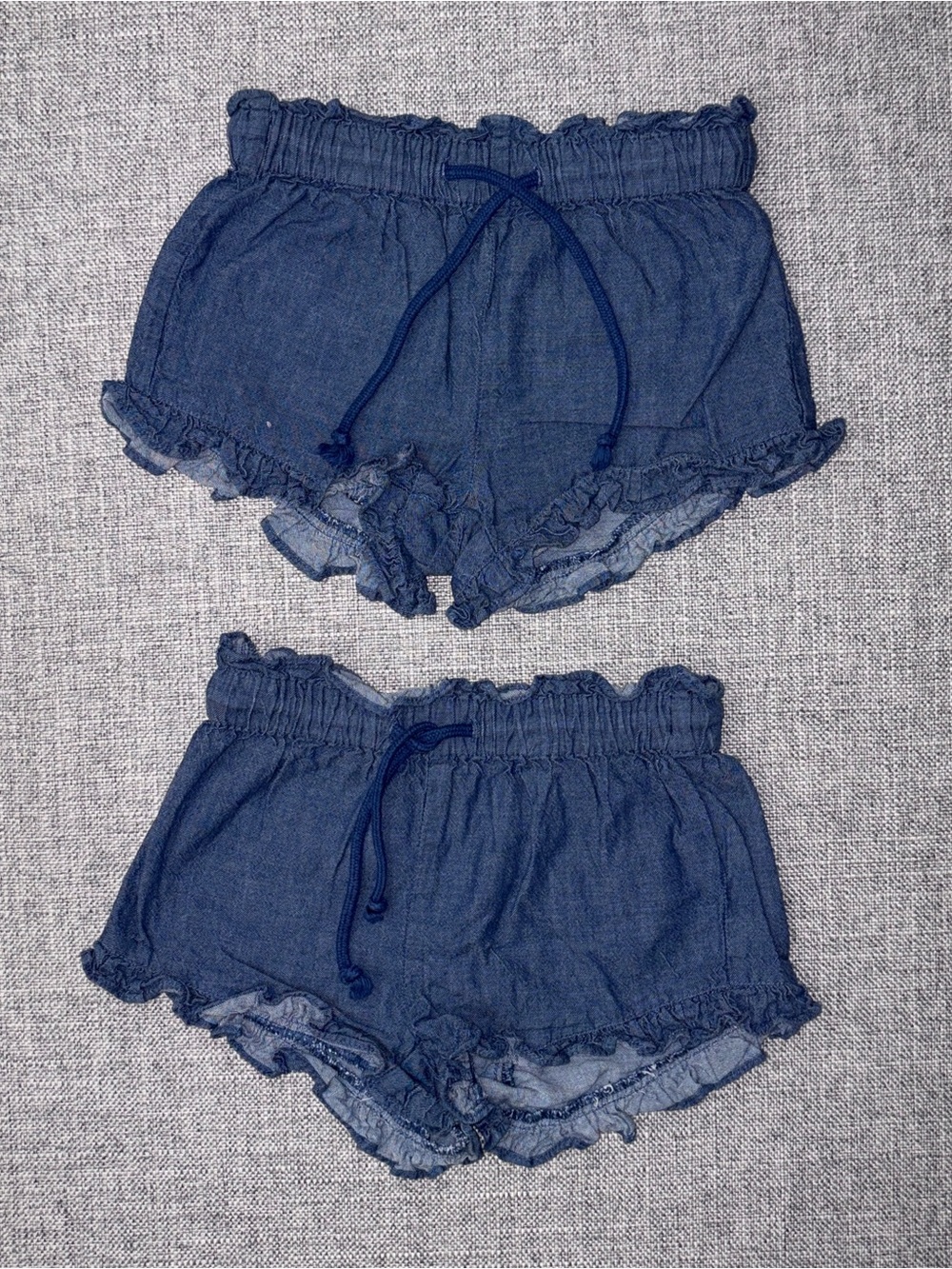 Oso & Me 3y denim ruffle drawstring shorts VGUC